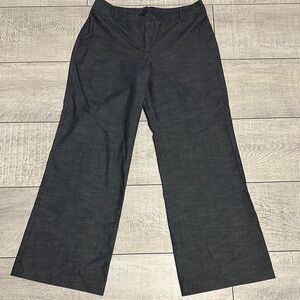 Loft Gray High-Waisted Wide Leg Pants
